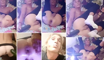 Attractive Guy Fucking in Bed and Inserting Lights Into His Anus.
