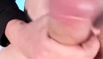 Your POV. Femboy Cums on Her Stockings Right in Front of Your Face
