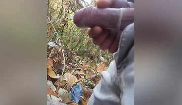 I Found Strange Used Condoms In Forest And Jerk With Them3