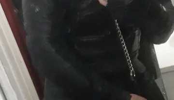 Leather Biker Jerking off in Leather Suit