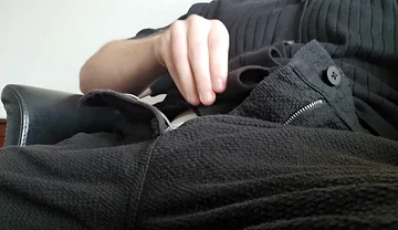 Lunch Break - Hot Stepdaddy Rubs His Fat Cock Through White Calvin Klein
