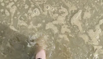 Barefoot in the September North Sea in Wangerland
