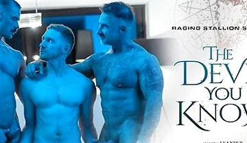 The Devil You Know - Raw Devotion In Chains - Sir Peter Sees Leander Worship Two Big-dick Stepdaddies