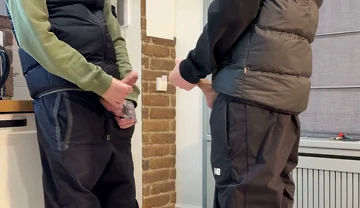 Came Back From Outside and Emptied Full Dicks on Black Pants