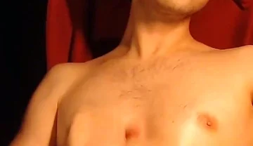 Skinny Guy Jerking off Big Hard Cock