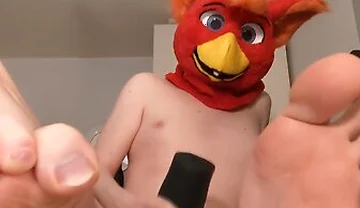 Bird Fursuiter Showing Off Cute Feet While Fucking And Cumming Inside Bad Dragon Twitch Penetrable