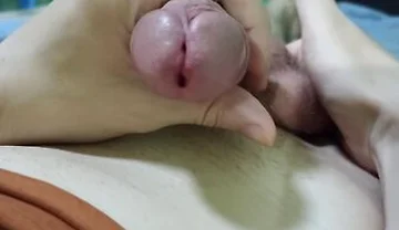 Masturbates And Cums With Cum