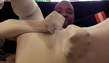 Kenniejai Plays in White Spandex Suit