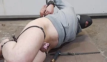 Anal Hook Predicament Bondage With Vibrator And Chastity