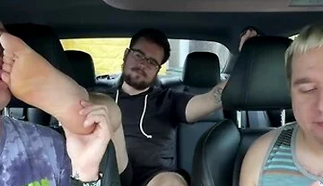 Car Ride Turns Into A Foot Licking And Worshipping