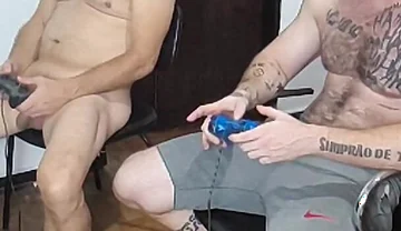 Carmona and Her Father Playing Video Games Naked