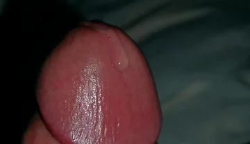 Very Close-up of an Over-excited Penis and Streams of Pre-cum!