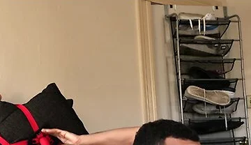 Red Bone In Fucking My Big Red Dildo In The Ass