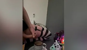 Femboy Cums In His Coffee And Drinks It All