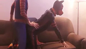 Puppy Gets Fucked By Horny Cosplay Spiderman
