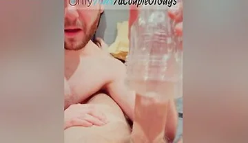 Fucking A Toy With A Friend / Sharing Fleshlight Filled With Cum / Two Guys Fuking One Fleshlight