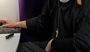 Naughty Priest Gets Horny, Masturbates His Big Dick, and Experiences Orgasm for the First Time in Life
