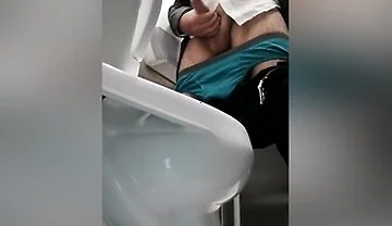 Man Gets Excited In Public Toilet