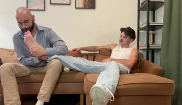 Licking master stinky feet cuming