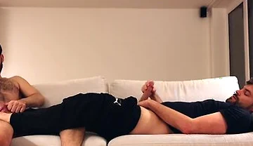 Massaging And Jerking Off Together