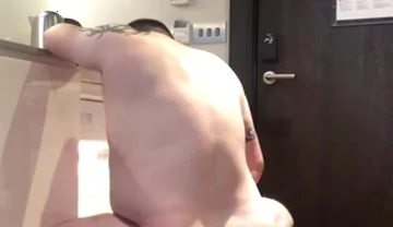 In the Kitchen Wanking and Cum