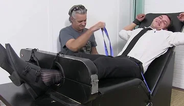 Business Gay Restrained By Foot Fetish Dominant Master