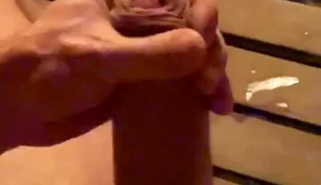 Jacking off in the Hotel Sauna