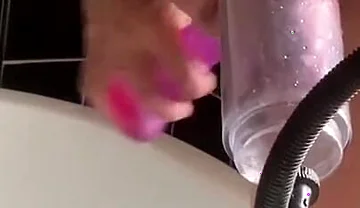 Dildo Stretching in the Bath