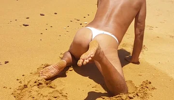 Ladysilva Crossdresser in Panties on the Beach Full of Horny in Her Hot Ass