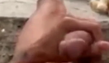 A Cumshot to Relieve Stress in the Backyard