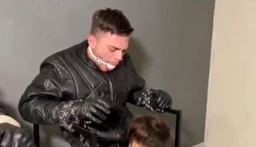 Bound biker boys cuming