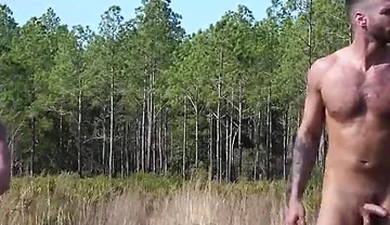 Naked Outdoor Muslce Jocks Go on a Cum Picnic