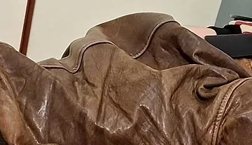 Chav Boy in Leather Bomber Jacket and Scally Gear Get Fucked Leather Bear