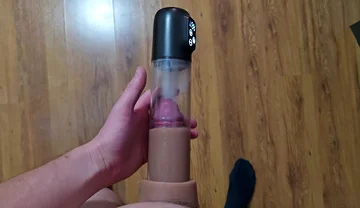 Just a Moment After an Intense Orgasm a Penis Vacuum Pump Full of Sperm