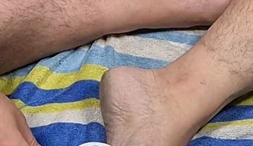 Chubby Daddy Bear Scrub His Dirty Feet