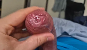 Phimosis Cock Precum Drip Close-up