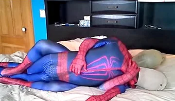 Masked Spiderman Struggles Against Spiderman