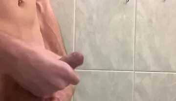 Young Guy Jerks Off His Fat Cock And