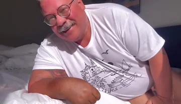 Giant Belly and Man Boobs with a Gorgeous Fat Cucumber