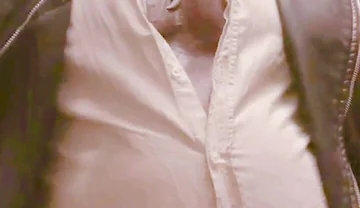 Masked Leather Attired Nipple Play Bloated Belly Smoke