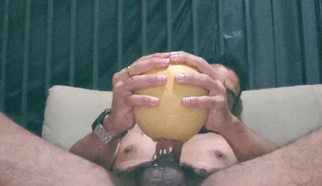 Food Fetish Fuck the Melon so Crazy I Can Hear Your Fucking Throat My Cock
