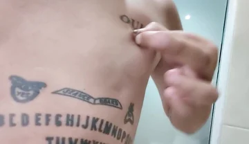 Showing Tattooed Breasts and Pierced Nipples - Squeezing and Touching Breasts - Tits Play