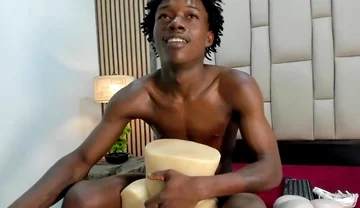 Black Twink Fucking Toy & Cumming