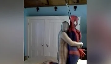 Zentai Croc Has Some Fun With Captured Dummy Spiderman