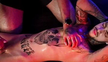 Camilo Brown Giving Intense Handjob To Hot Tattooed Stud Inked Mike Making Him Shoot His Cum