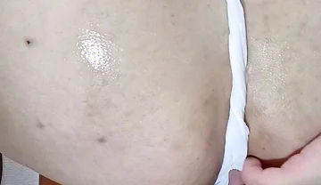 Lotion Play While Inserting an Anal Vibrator