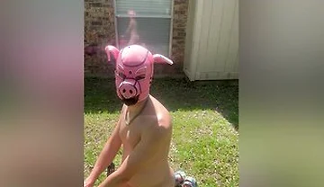Pig Blown Up By Helium - Belly Inflation