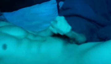 Young Muscular Hot Guy Masturbates at Night While No One Is at the Dacha