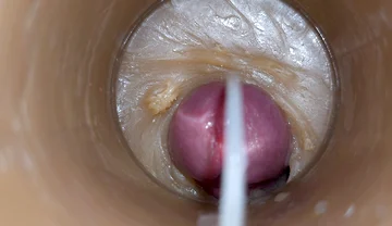 Camera Inside Deep Pussy Captures Cumshot