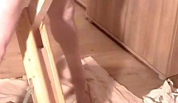 Strip and Fleshlight Stand Fuck Masturbation